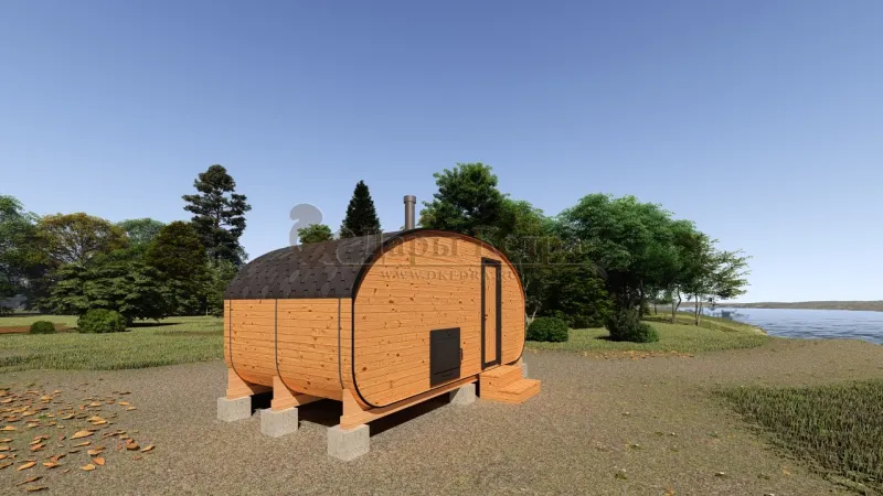 Баня-бочка «Гипоид» из кедра 5х2,2 метра