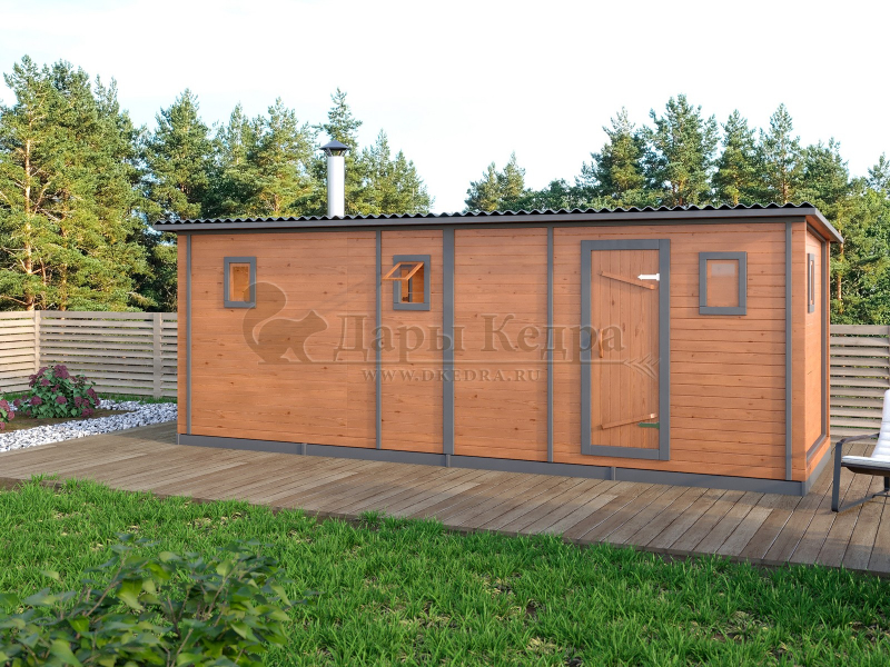 Каркасно-щитовая баня из кедра «Мега»